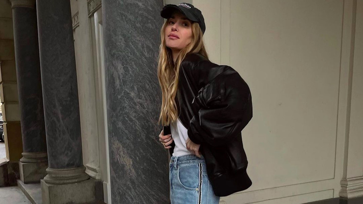 Cap leather jacket hot sale